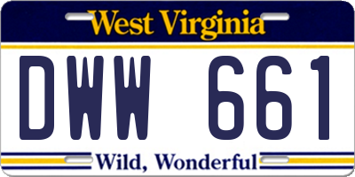 WV license plate DWW661