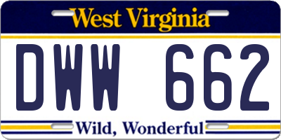 WV license plate DWW662