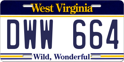 WV license plate DWW664