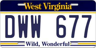 WV license plate DWW677