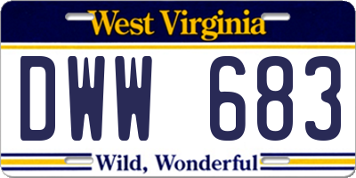 WV license plate DWW683