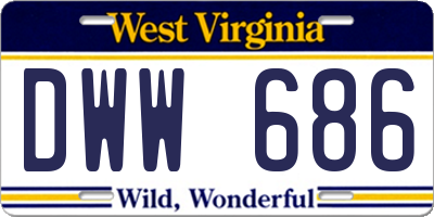 WV license plate DWW686