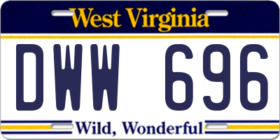 WV license plate DWW696