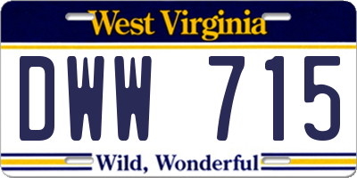 WV license plate DWW715
