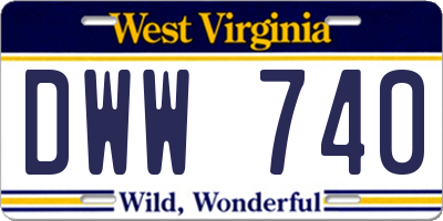 WV license plate DWW740