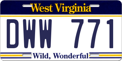 WV license plate DWW771