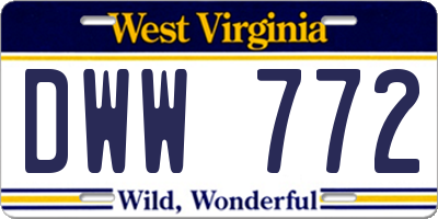 WV license plate DWW772