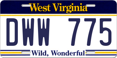 WV license plate DWW775