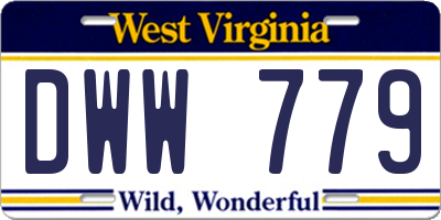 WV license plate DWW779