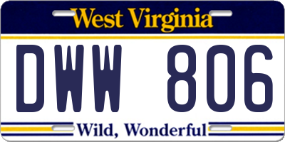 WV license plate DWW806
