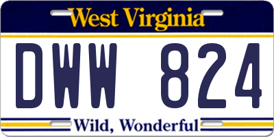 WV license plate DWW824