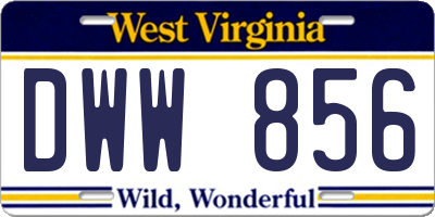 WV license plate DWW856
