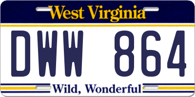 WV license plate DWW864
