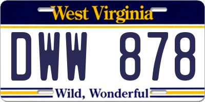 WV license plate DWW878