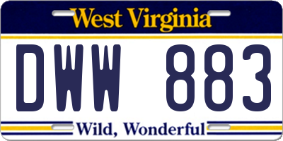 WV license plate DWW883