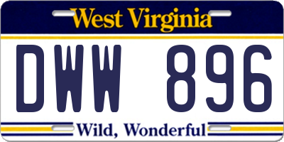WV license plate DWW896