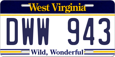 WV license plate DWW943