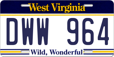 WV license plate DWW964
