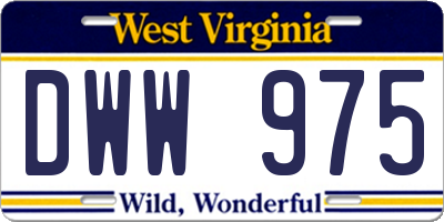 WV license plate DWW975