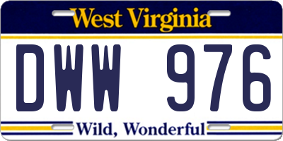 WV license plate DWW976