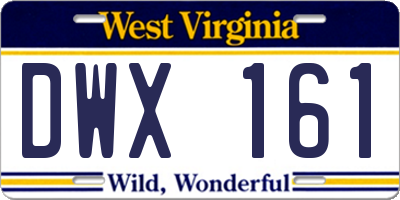 WV license plate DWX161