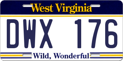 WV license plate DWX176