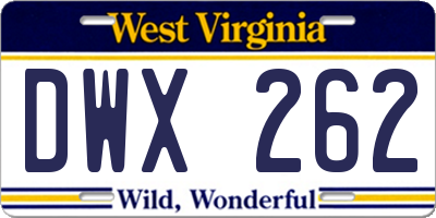 WV license plate DWX262