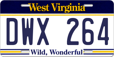 WV license plate DWX264
