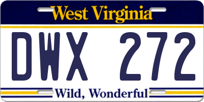 WV license plate DWX272