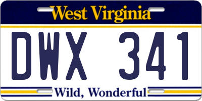 WV license plate DWX341