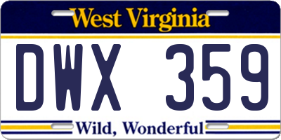 WV license plate DWX359