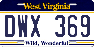 WV license plate DWX369