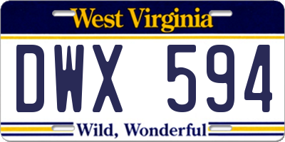 WV license plate DWX594