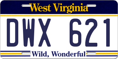 WV license plate DWX621