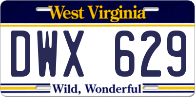 WV license plate DWX629
