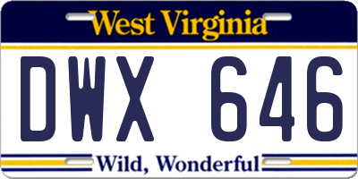 WV license plate DWX646