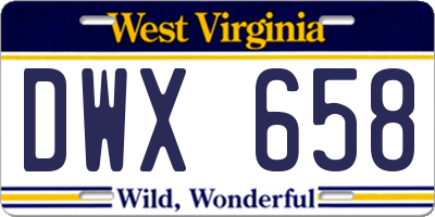 WV license plate DWX658