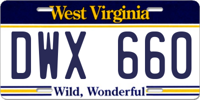 WV license plate DWX660
