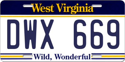 WV license plate DWX669
