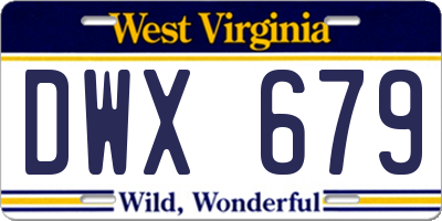 WV license plate DWX679