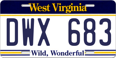 WV license plate DWX683