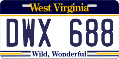 WV license plate DWX688