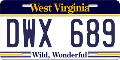WV license plate DWX689