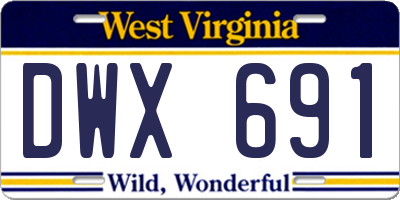 WV license plate DWX691