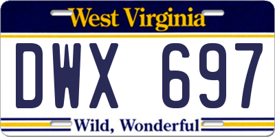 WV license plate DWX697