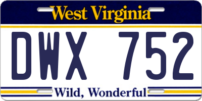 WV license plate DWX752