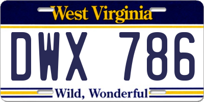 WV license plate DWX786