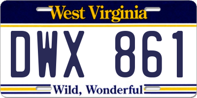 WV license plate DWX861