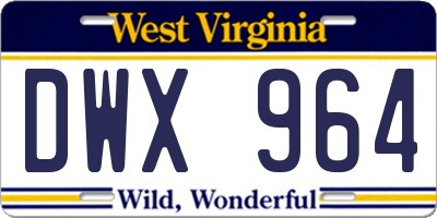 WV license plate DWX964