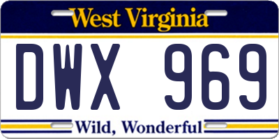 WV license plate DWX969